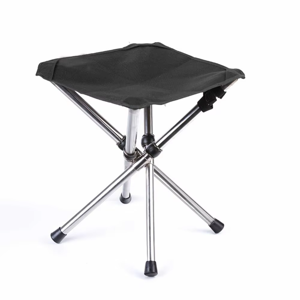 Tabouret pliant portable en acier inoxydable, design pliable, matériau robuste, siège pliable, design télescopique durable