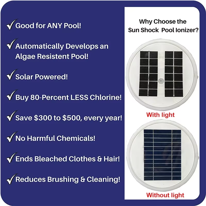 Purificateur ioniseur de piscine à énergie solaire