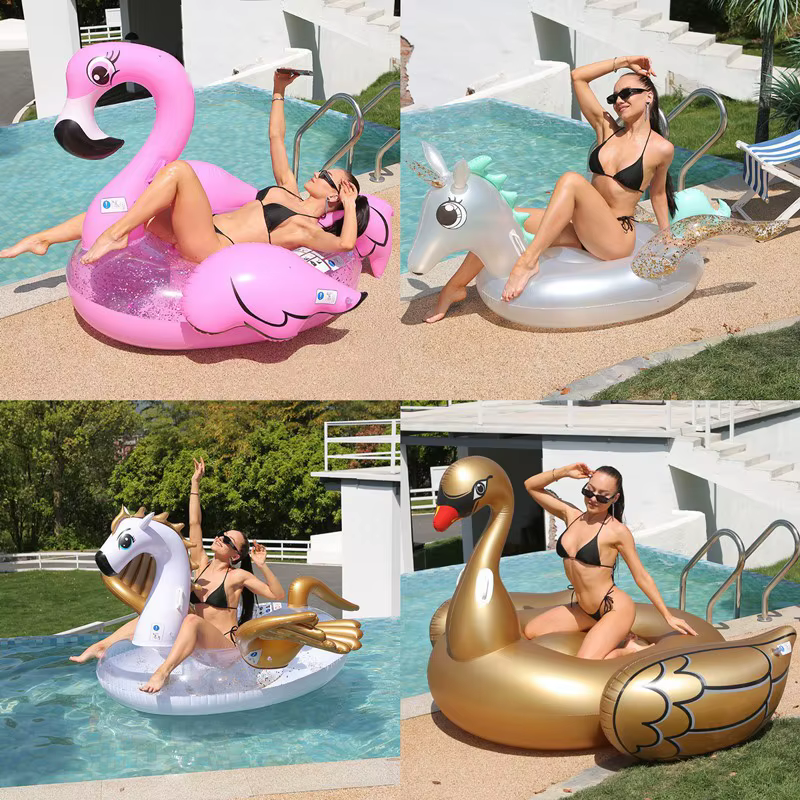 Chaise flottante de piscine avec boule de perles pour adultes