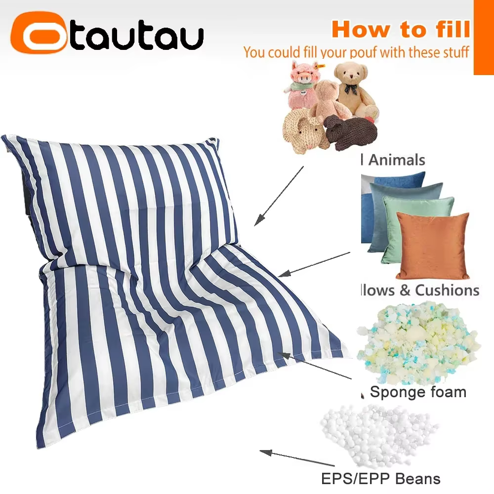 OTAUTAU 140x180 cm Housse de pouf flottante pour piscine DD096【Pas de remplissage! Besoin d'acheter