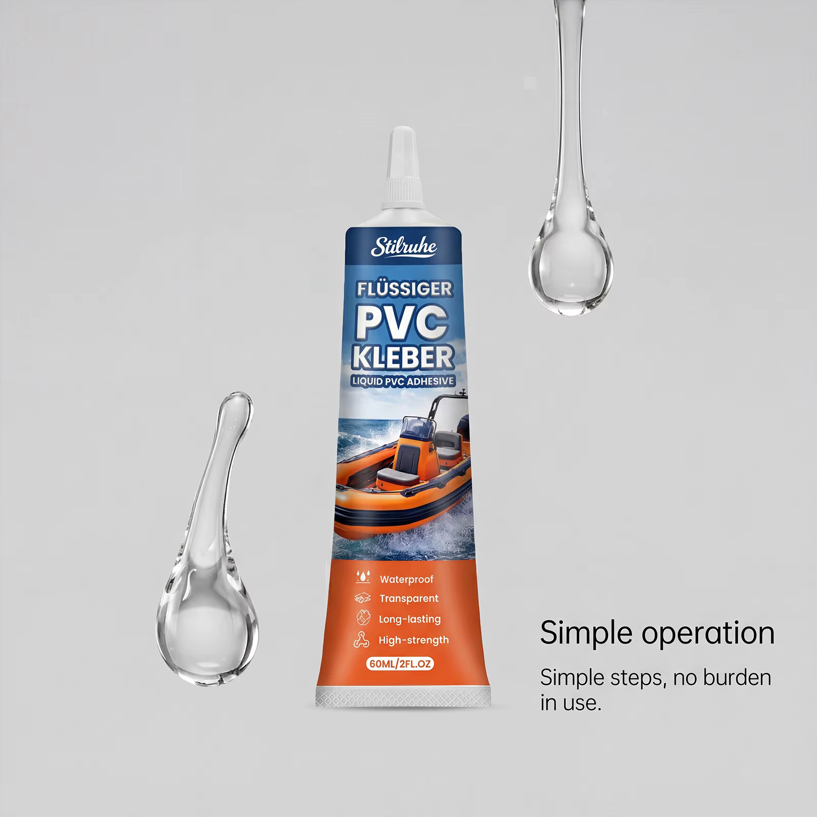 Kit de réparation de piscine transparent et imperméable avec adhésif puissant