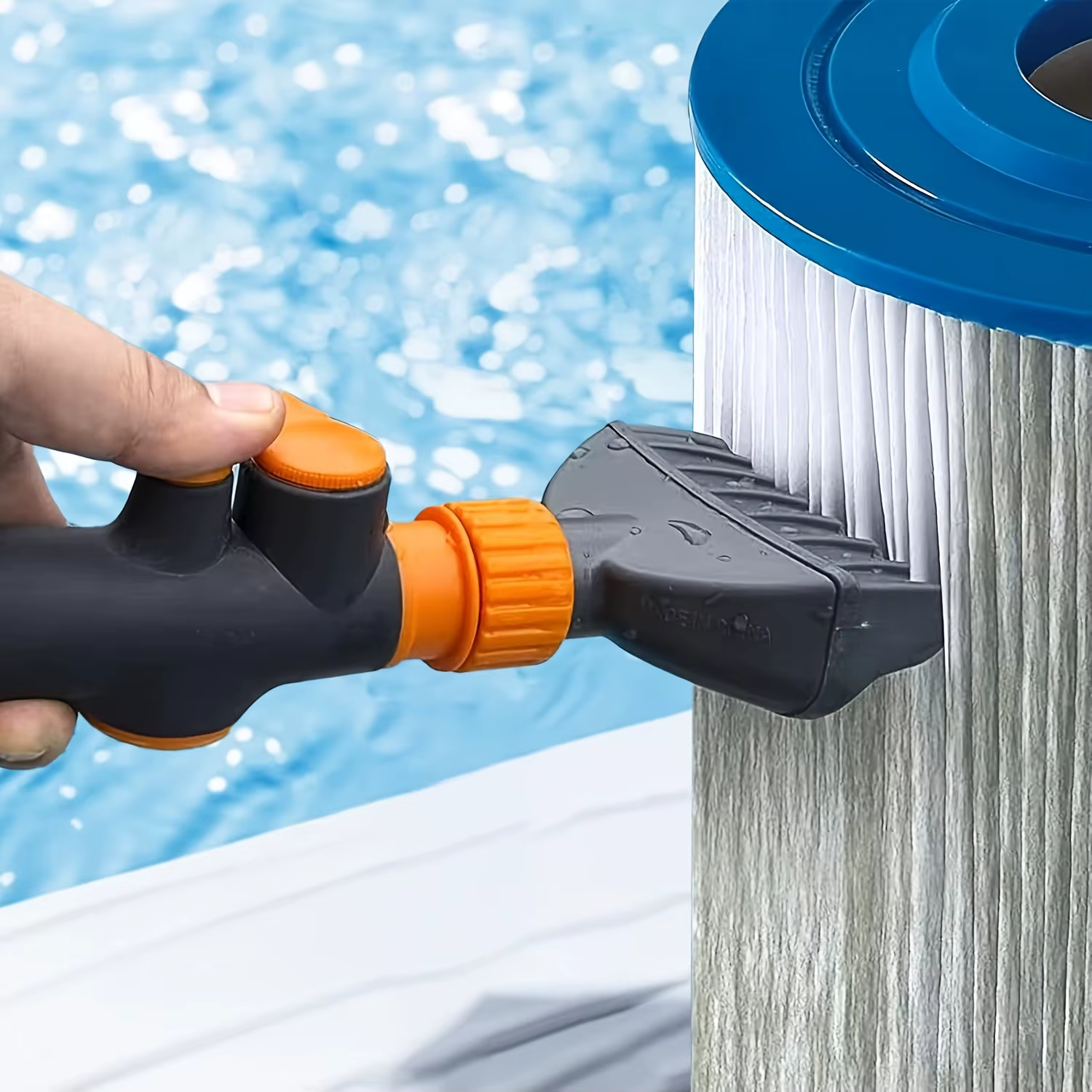 Nettoyeur de cartouche de filtre de piscine non électrique