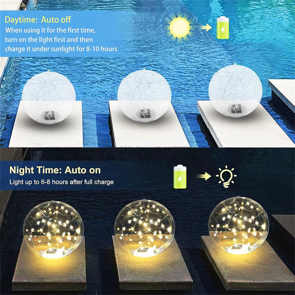 1 pièce de lumières flottantes féériques pour piscine