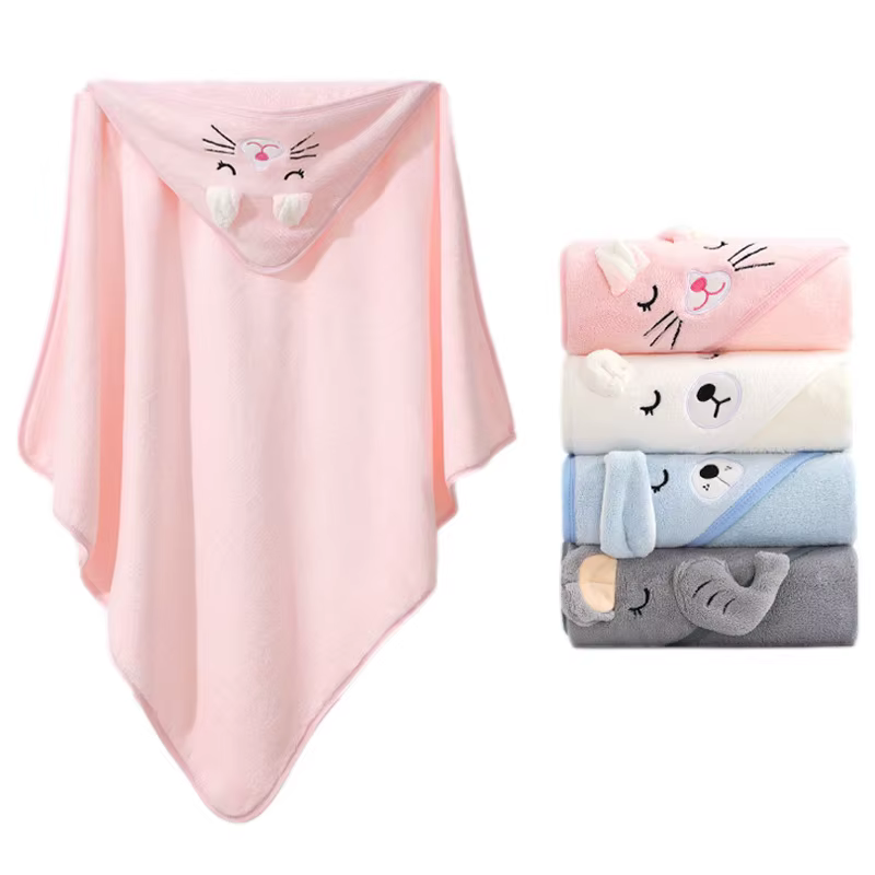 Serviettes de bain pour bébé en forme d'animaux de dessin animé