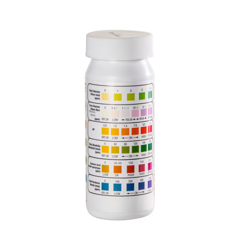 50 pièces de papier test de pH pour piscine 6 en 1