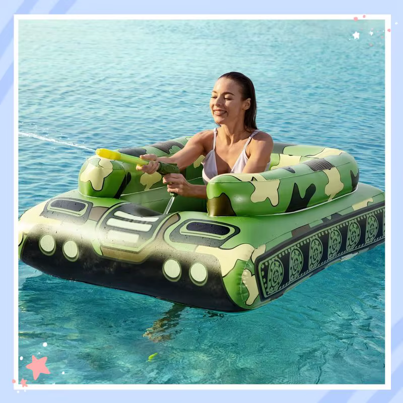 Bouée gonflable de tir aquatique camouflage avec siège coussiné résistant aux déchirures pour adultes