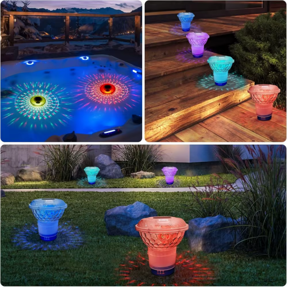 Lumière solaire flottante de chlore de piscine