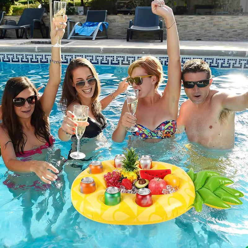 Porte-boissons flottant gonflable pour flotteur de piscine