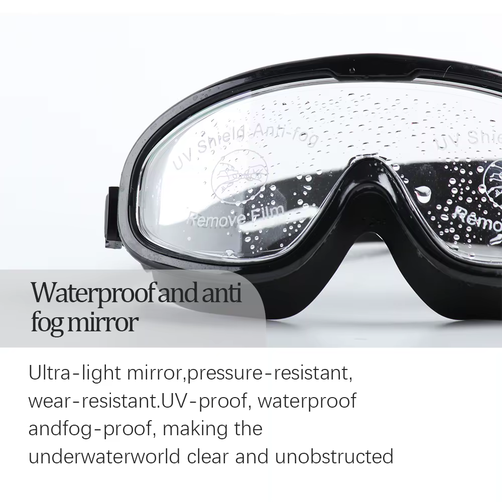 Grands lunettes de natation roses à joint souple