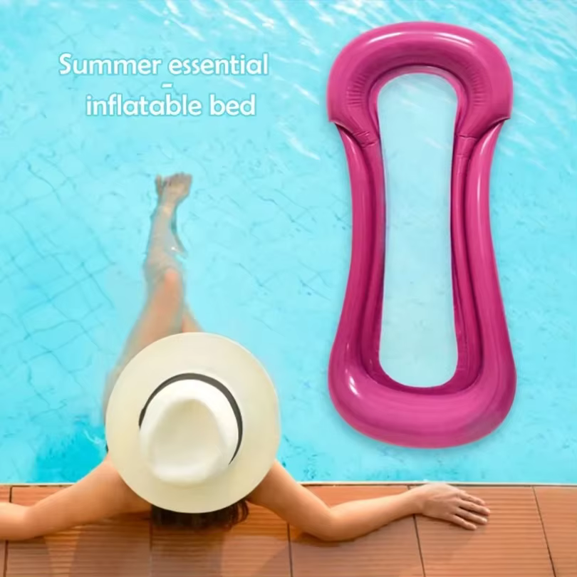 1 pièce Matelas gonflable flottant pliable et enroulable pour piscine