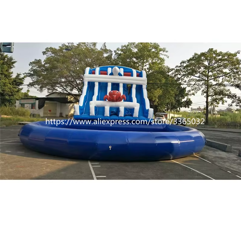 Glissière d'eau gonflable commerciale pour enfants et adultes, piscine