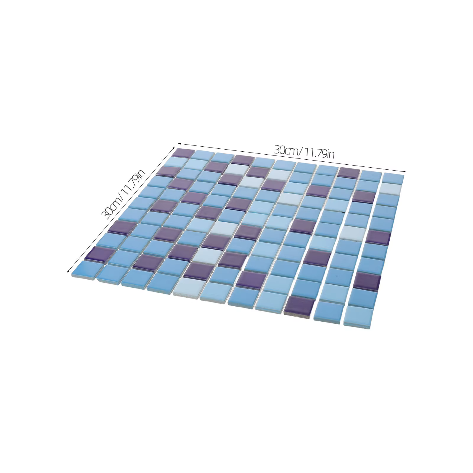 Kit de réparation de carreaux de piscine en céramique brillants 12x12 pouces, antidérapants, mosaïque bleue pour sol, cuisine, salle de bain, décoratifs