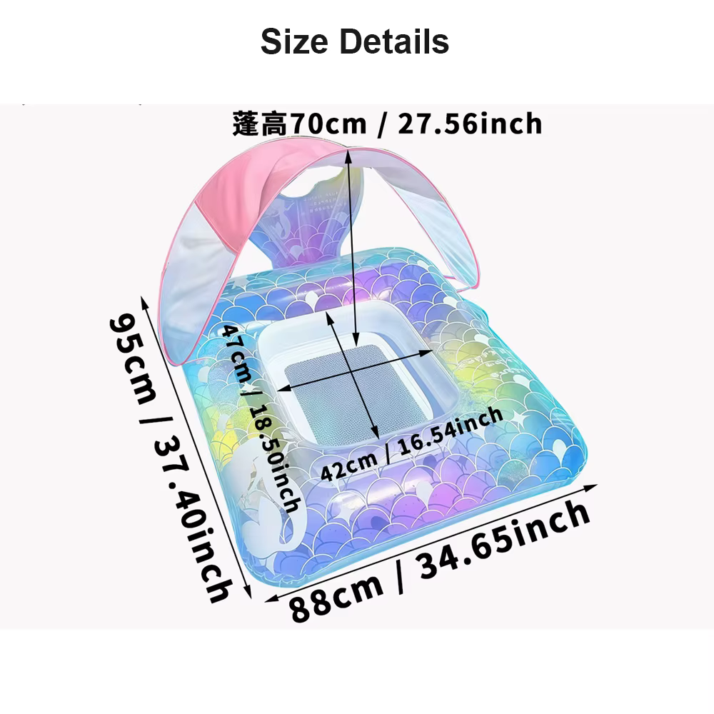 1 pièce Chaise flottante gonflable pare-soleil pour piscine