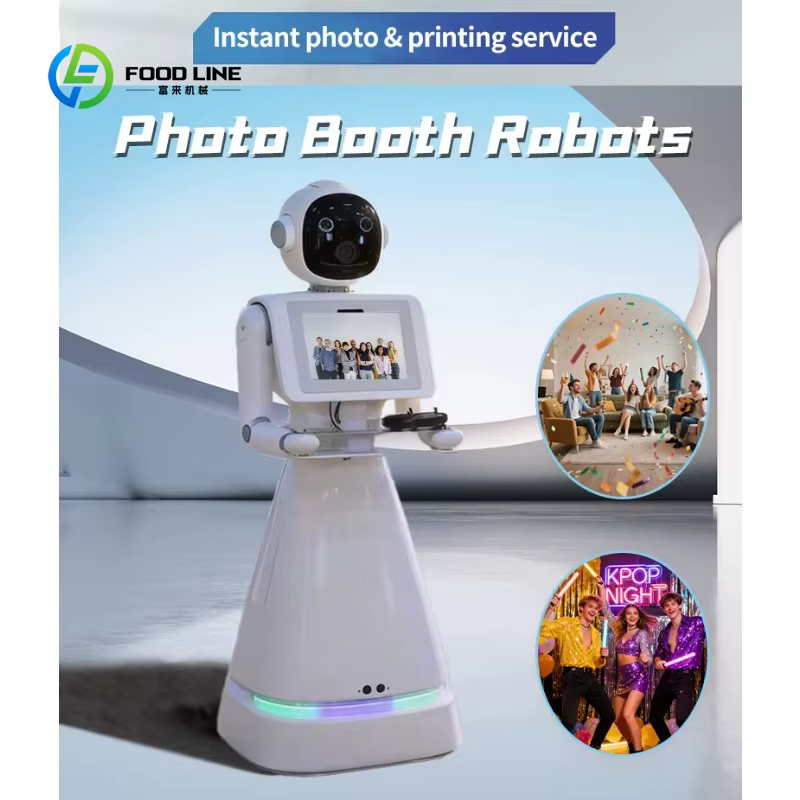Robot photo interactif automatique humanoïde blanc personnalisé pour les mariages, les fêtes et les événements commerciaux