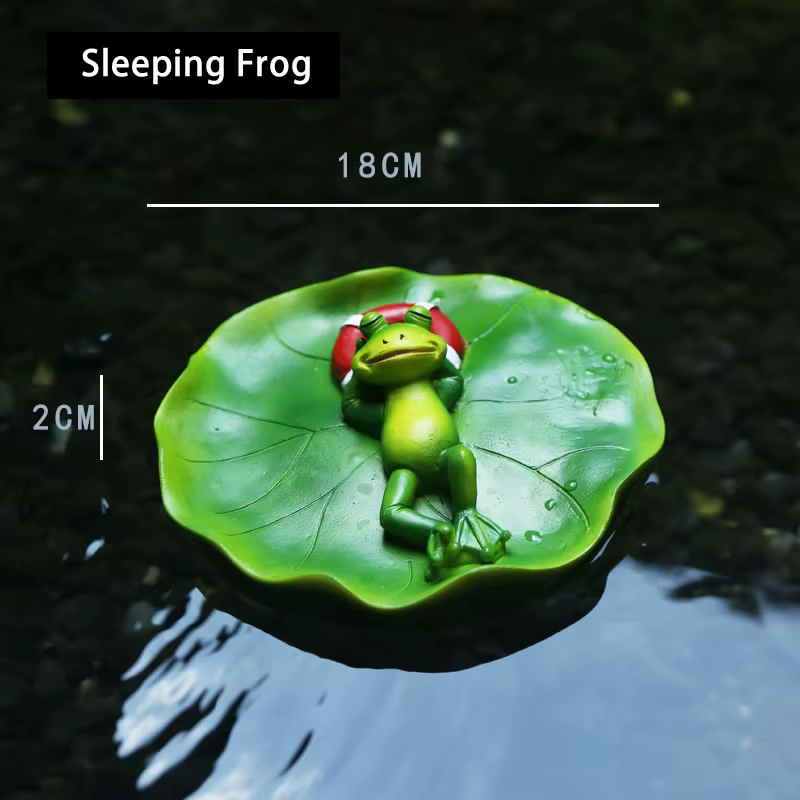 Statue de grenouille flottante en résine créative