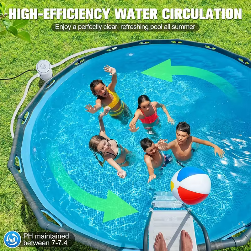 Pompe de circulation d'eau pour piscine, filtre de piscine extérieur pour usage domestique, système de filtration efficace avec tuyaux et filtre pour piscines