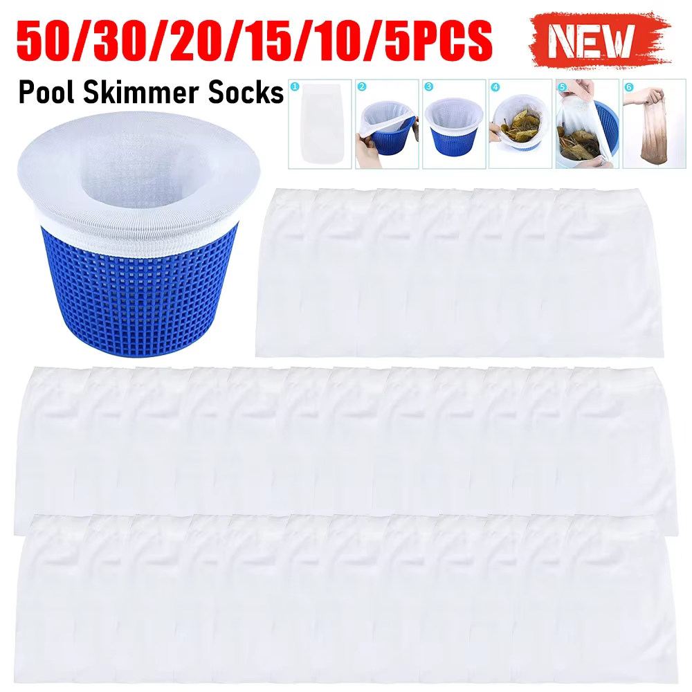 50/30/20/15/10/5 PIÈCES Chaussettes de skimmer de piscine en maille de nylon