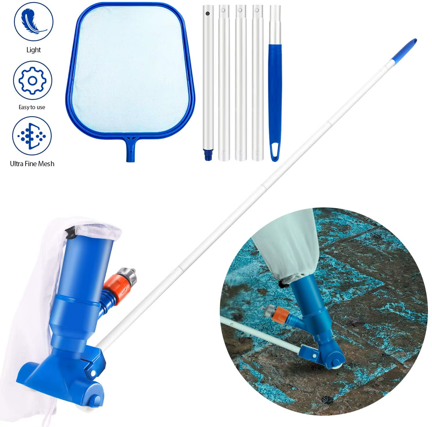 Ensemble de filet de nettoyage de piscine