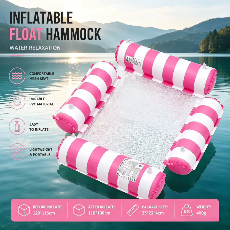 Hamac flottant gonflable d'été compact pour piscine privée
