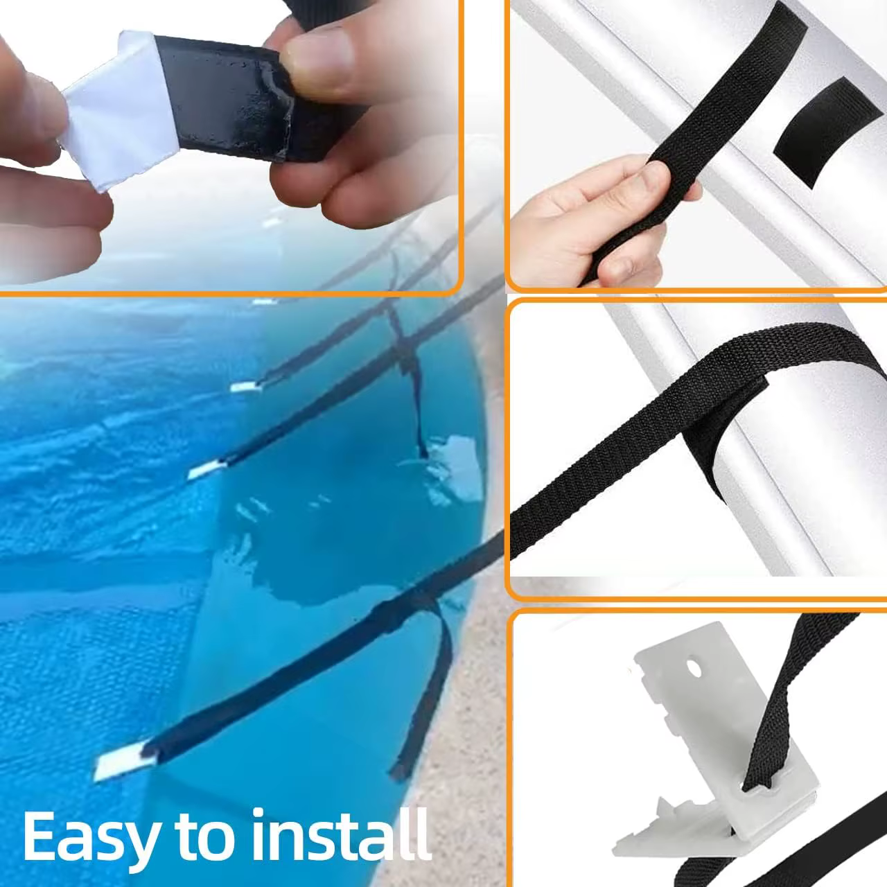 Kit universel de sangles de bobine de couverture solaire de piscine