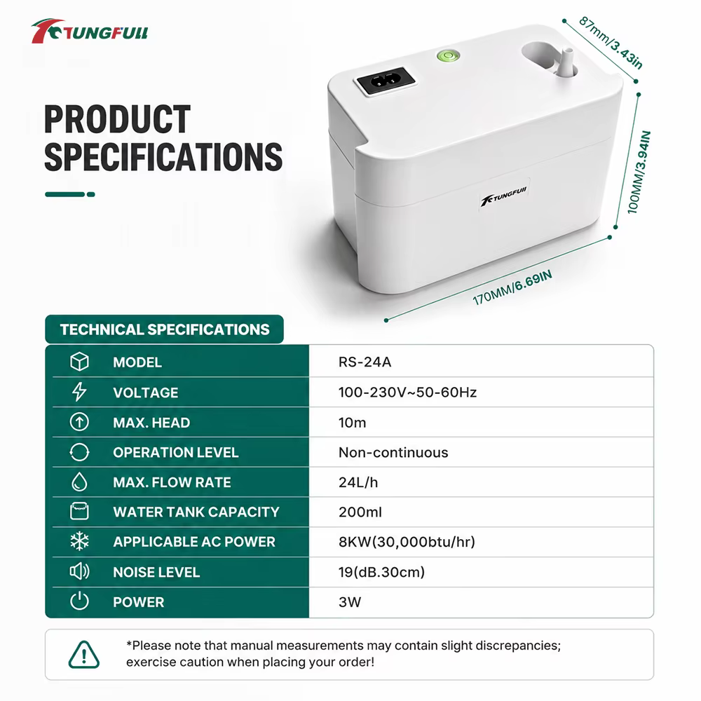Pompe à eau électrique auto-amorçante TUNGFULL 100V-240V pour climatiseur domestique, mini pompe à eau pour climatisation