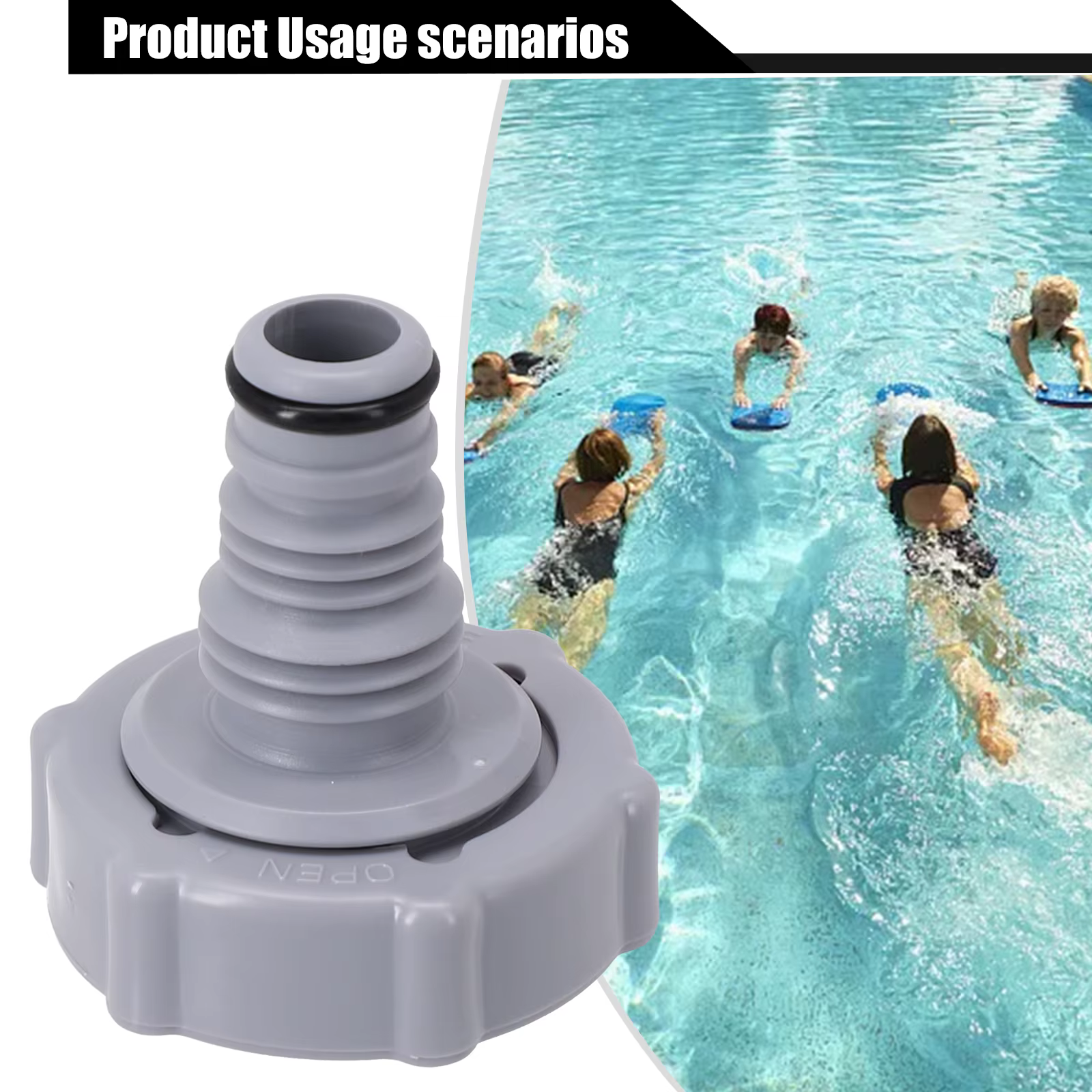 Valve de vidange de piscine P6H1419 compatible avec les raccords adaptateurs de tuyau pour le drainage des lignes de