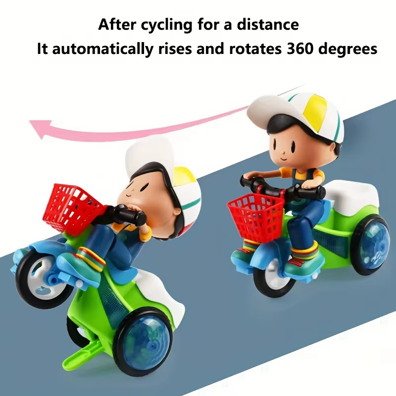 Jouets Robot pour enfants, voiture de cascade rotative, Tricycle électrique dansant, moto, jouet de dessin animé, jouet interactif avec lumière musicale