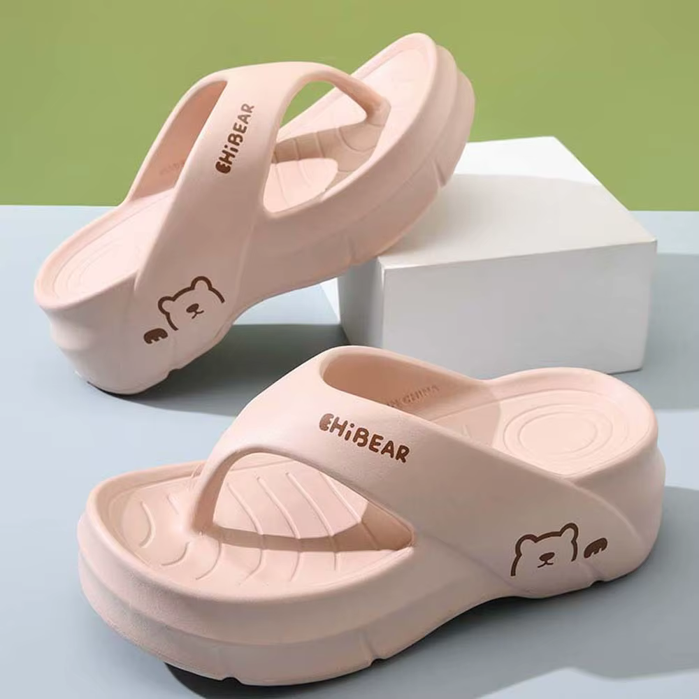 Tongs antidérapantes à semelle épaisse pour piscine