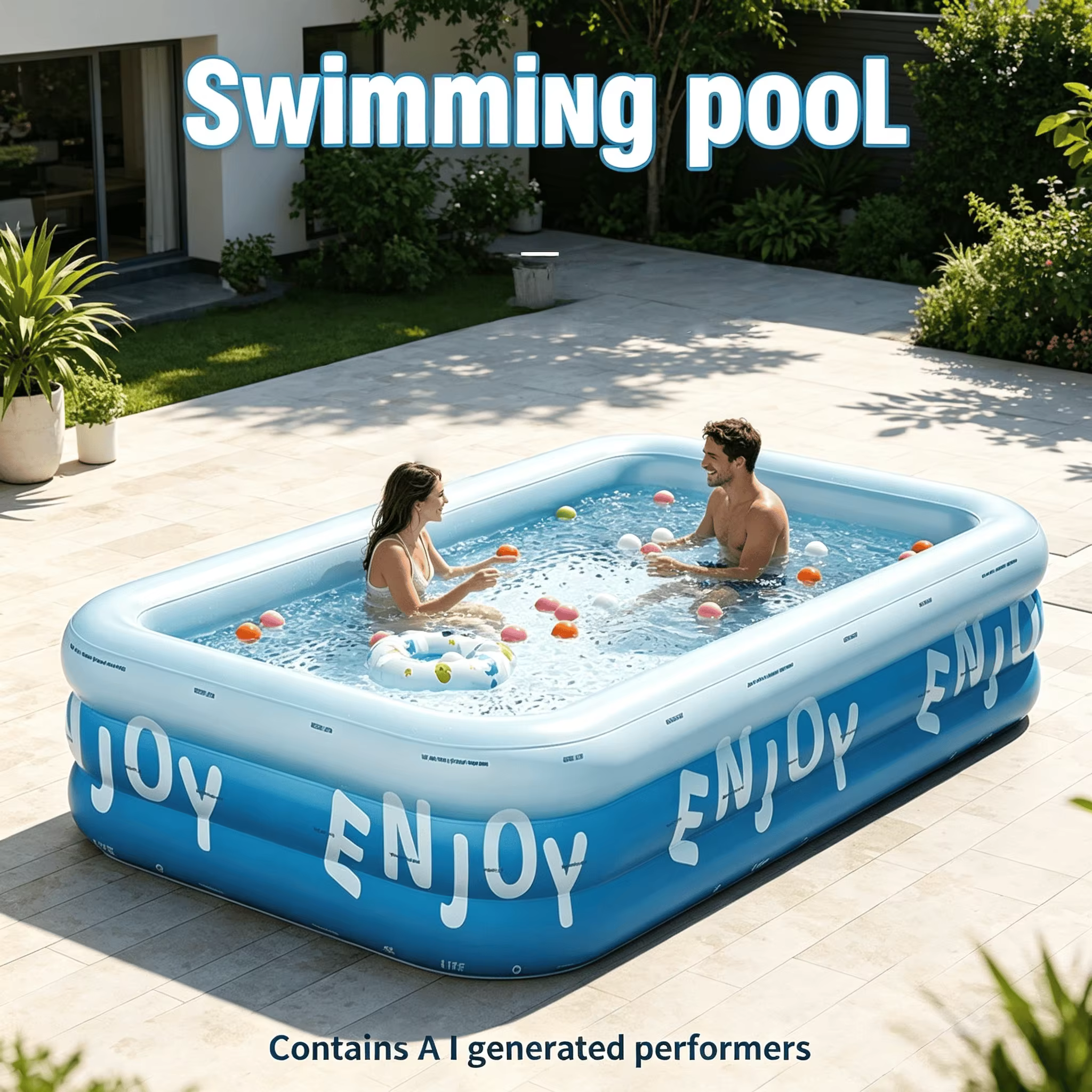 Piscine Épaisse Grande Taille pour Intérieur et Extérieur