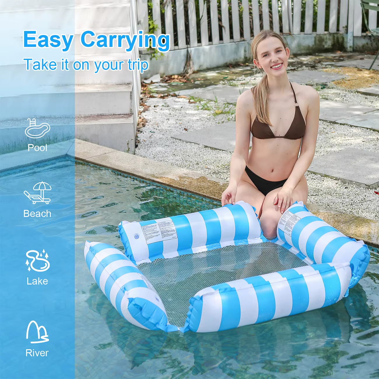 1PC Matelas Flottant Gonflable pour Piscine