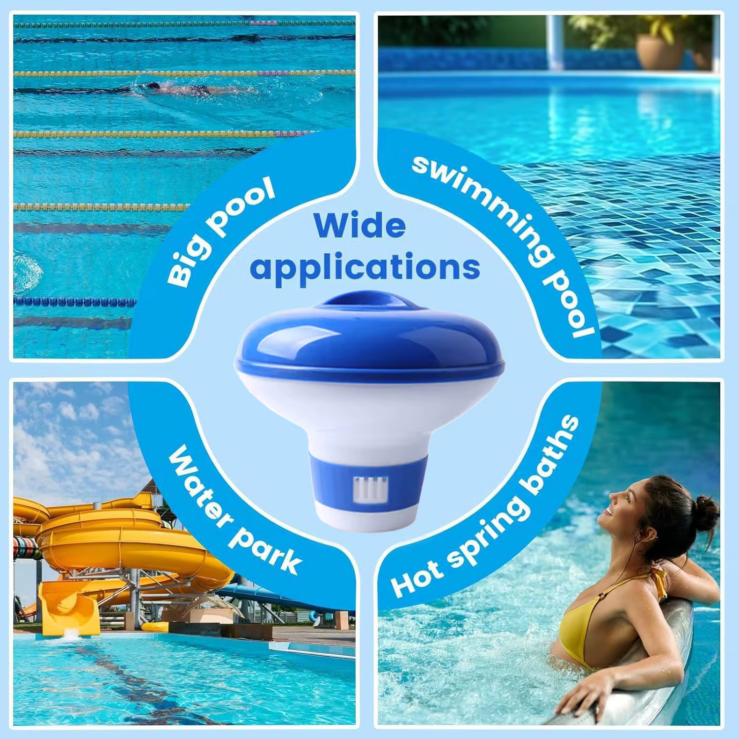 Distributeur flottant de chlore et de brome pour piscine