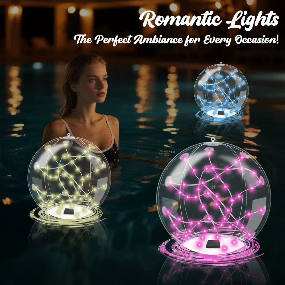 Lampes flottantes solaires pour piscine de 34 cm