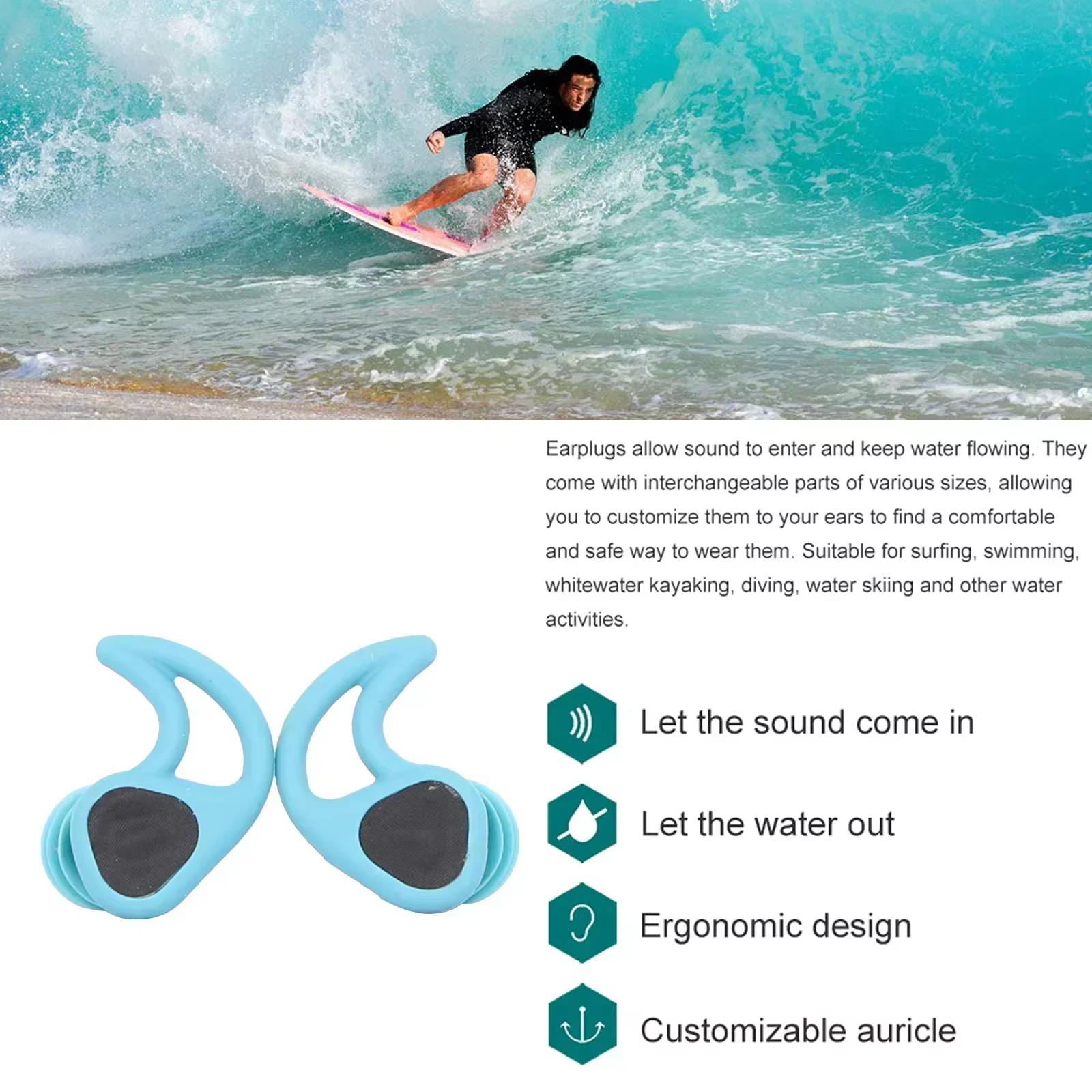 Bouchons d'oreille de natation pour adultes