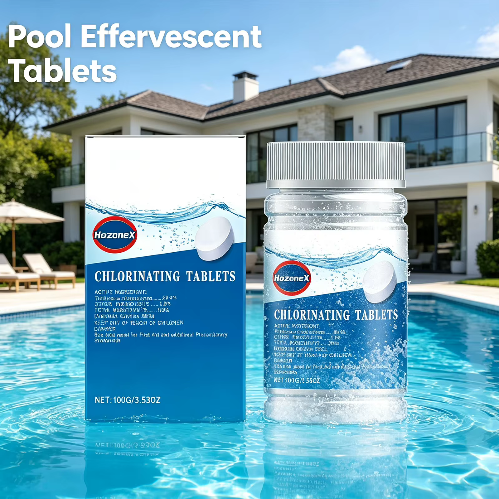 Tablettes effervescentes pour le nettoyage des piscines