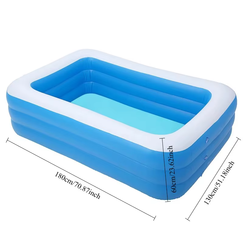 Piscine gonflable bleue et blanche pour adultes – Grande