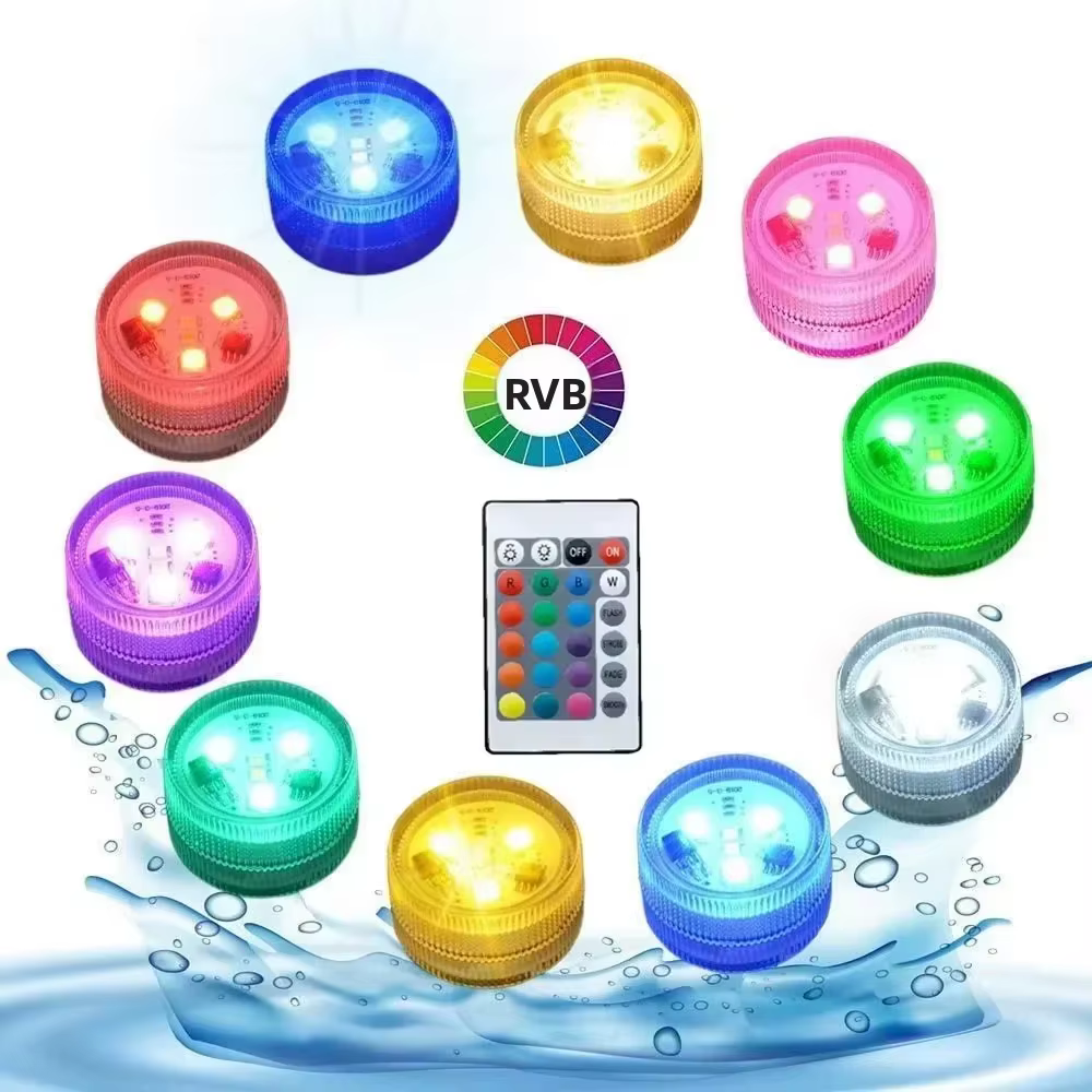 Lumière de piscine LED RGB 16 couleurs avec télécommande