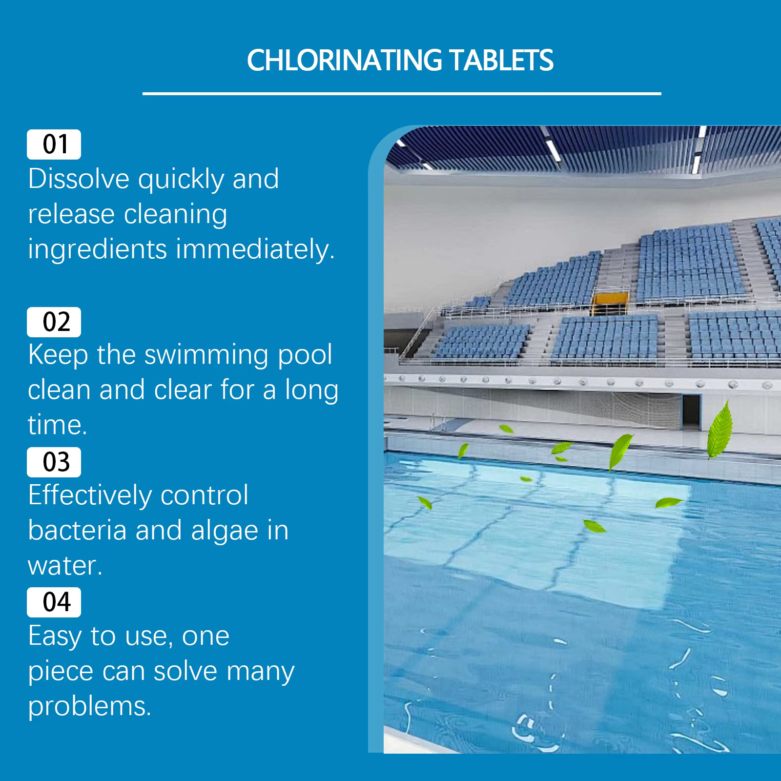 Tablettes effervescentes pour le nettoyage des piscines