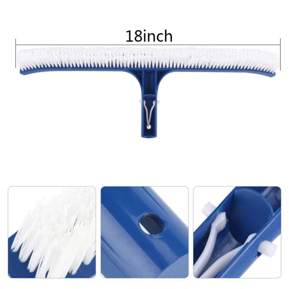 Poignée de brosse de piscine bleue de 18 pouces