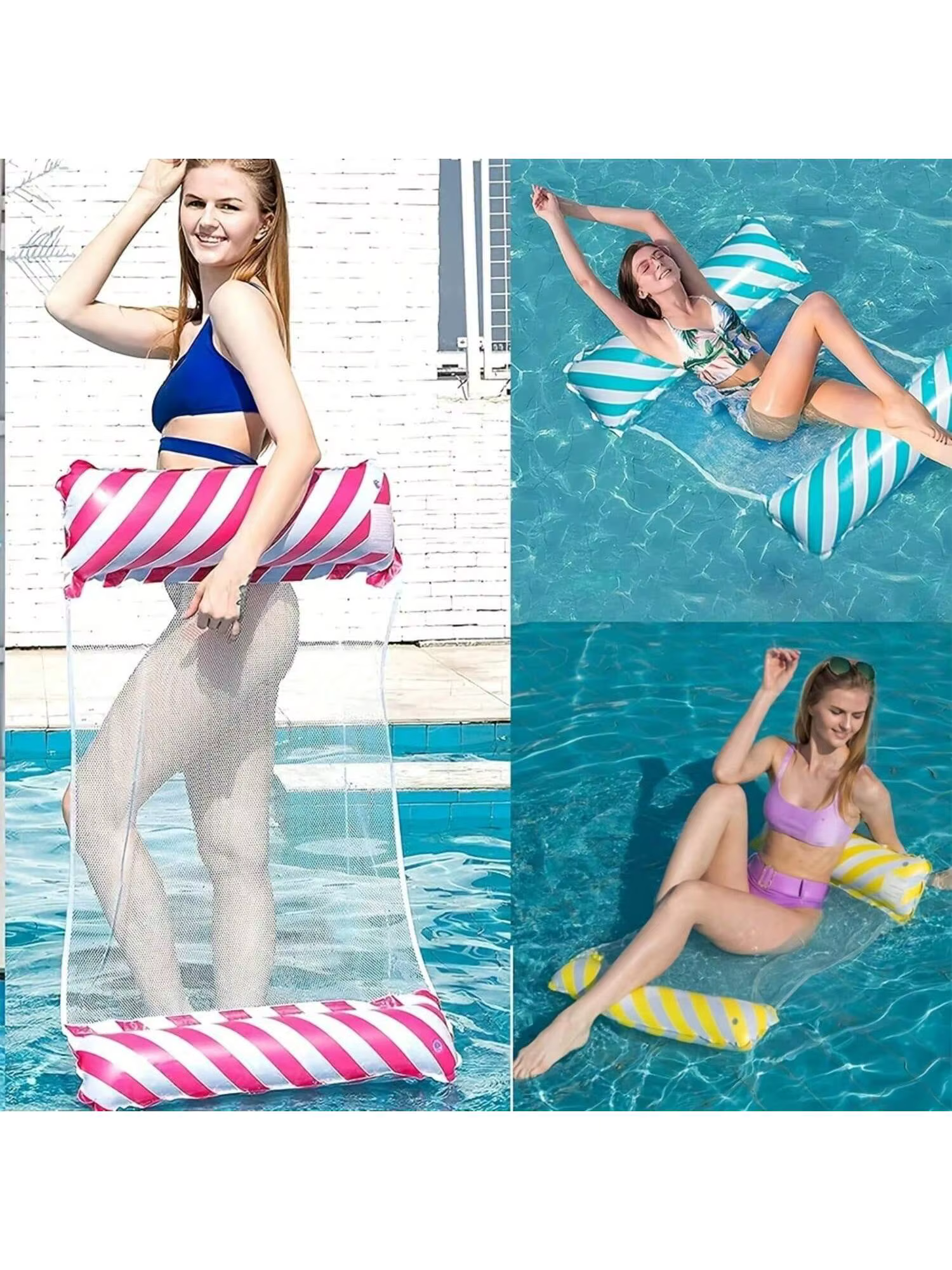 1 pièce Matelas flottant gonflable en PVC pliable pour piscine