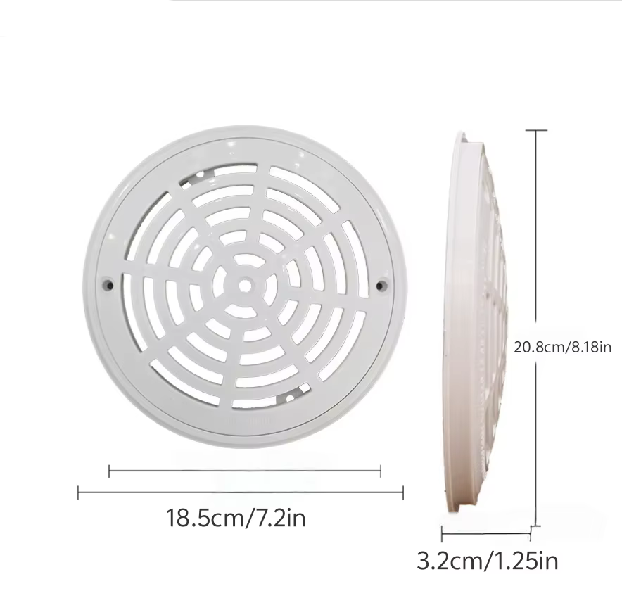 Drain principal de piscine de 8 pouces