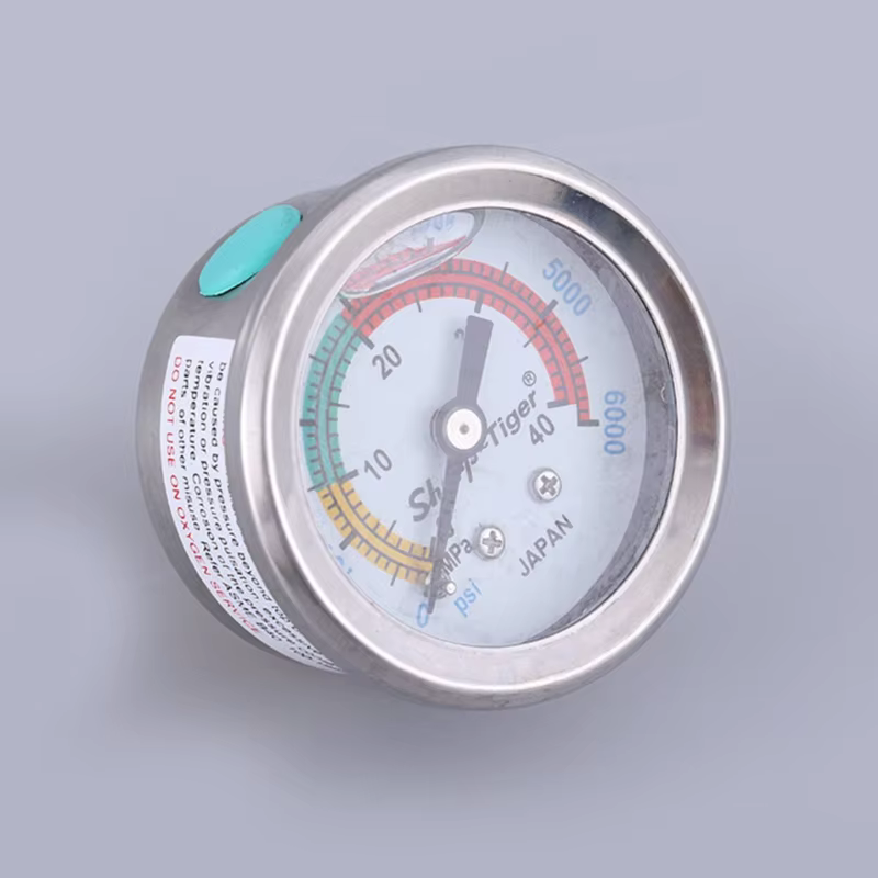 Manomètre de filtre de piscine rempli de liquide de taille 2 "en acier inoxydable pour boîtier 40mpa