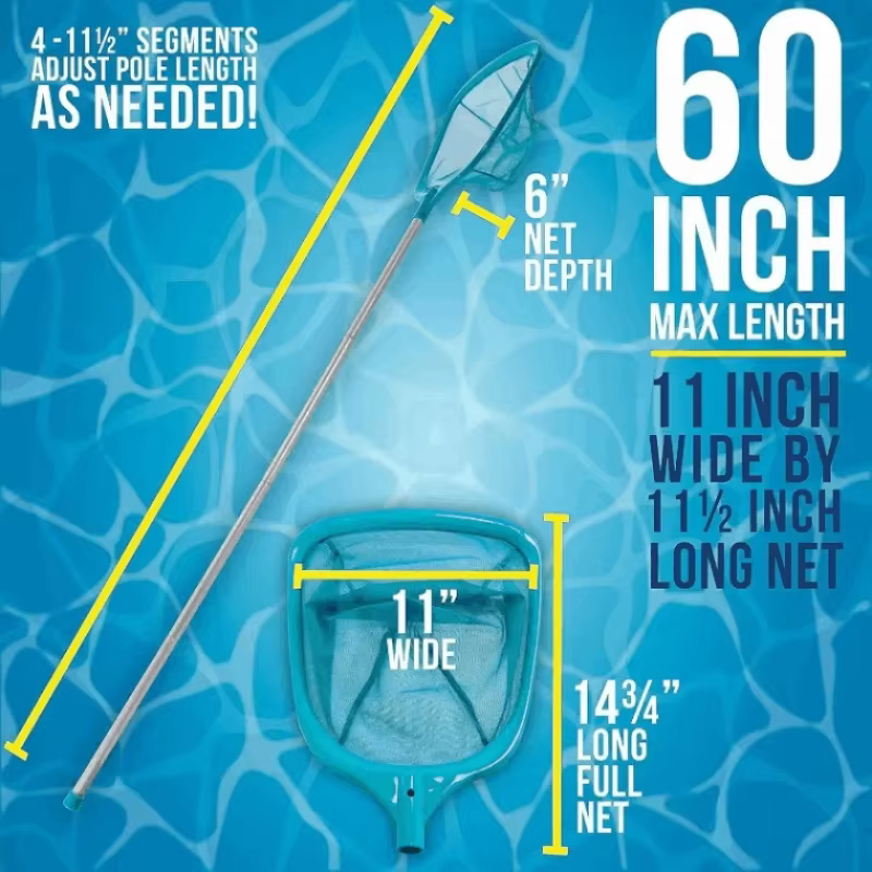 Épuisette à feuilles en métal pour piscine - Râteau durable pour les débris fins dans les piscines enterrées/hors sol