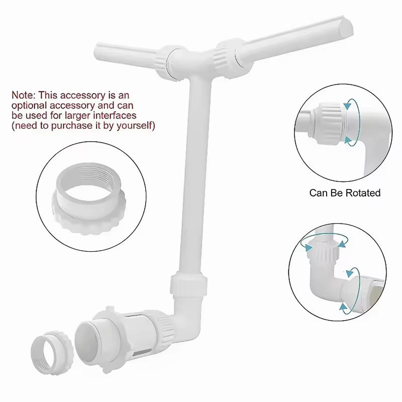 Fontaine de piscine à double buse adaptée aux piscines à entrée d'eau au niveau du sol