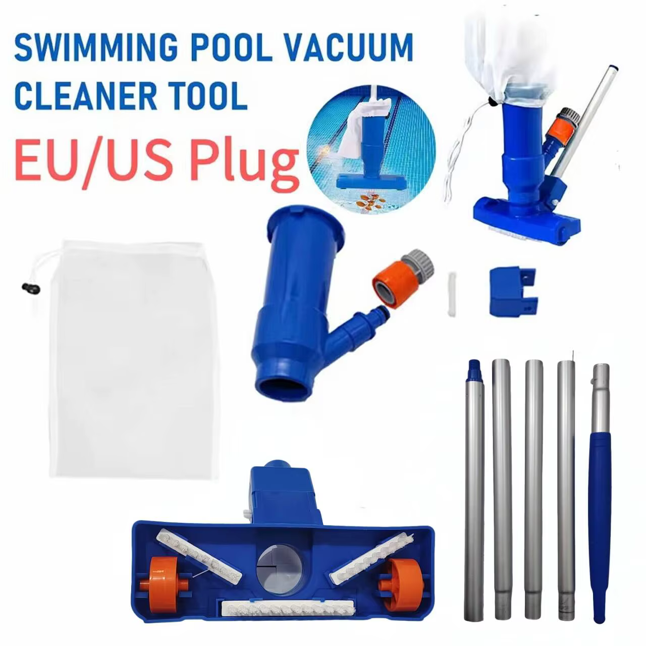 Aspirateur à jet subaquatique pour piscine avec brosse