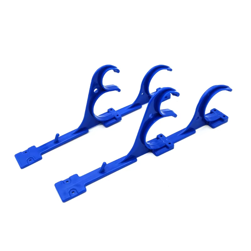 2 pièces extérieur pôle cintre piscine bâton crochet en plastique télescopique tige support avec vis pour filet brosses tuyaux