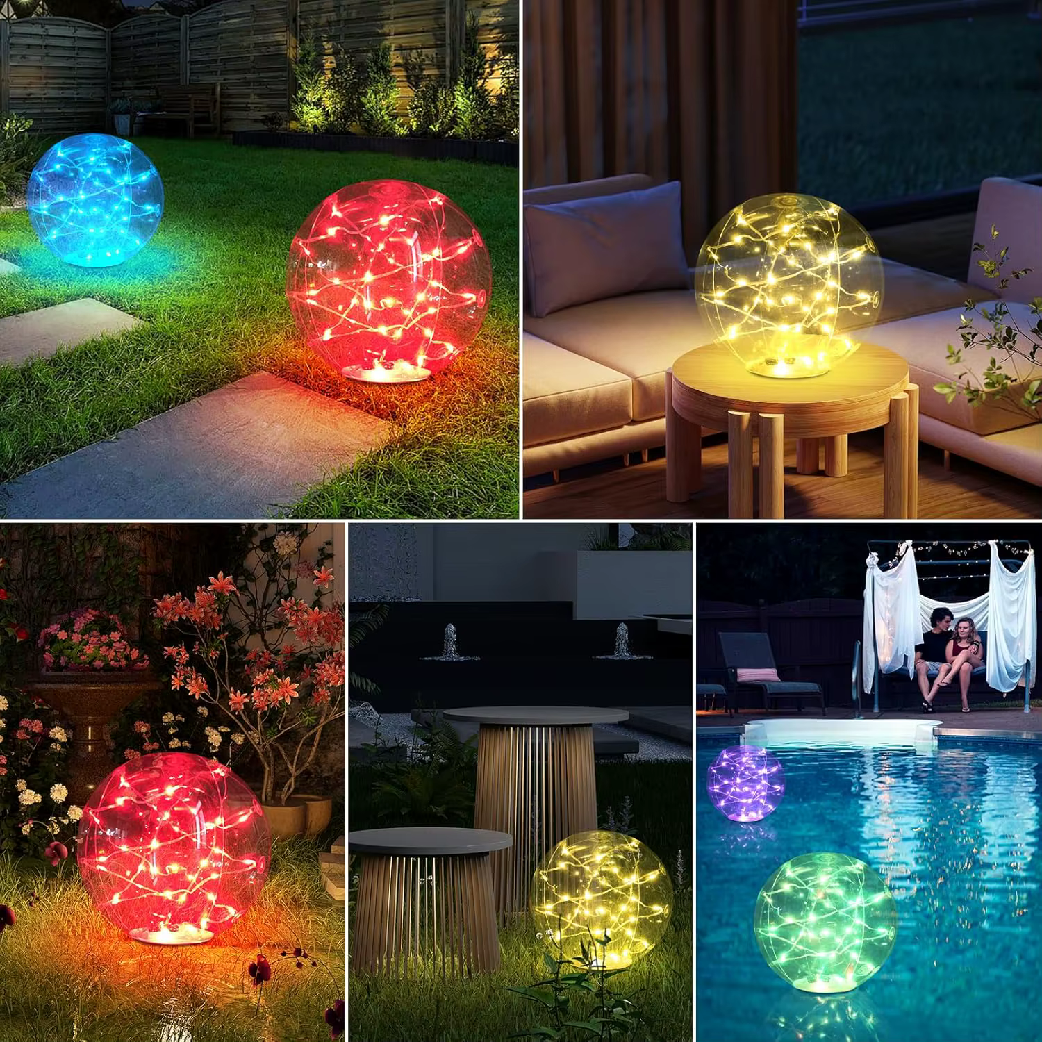 Lumière de piscine flottante à énergie solaire