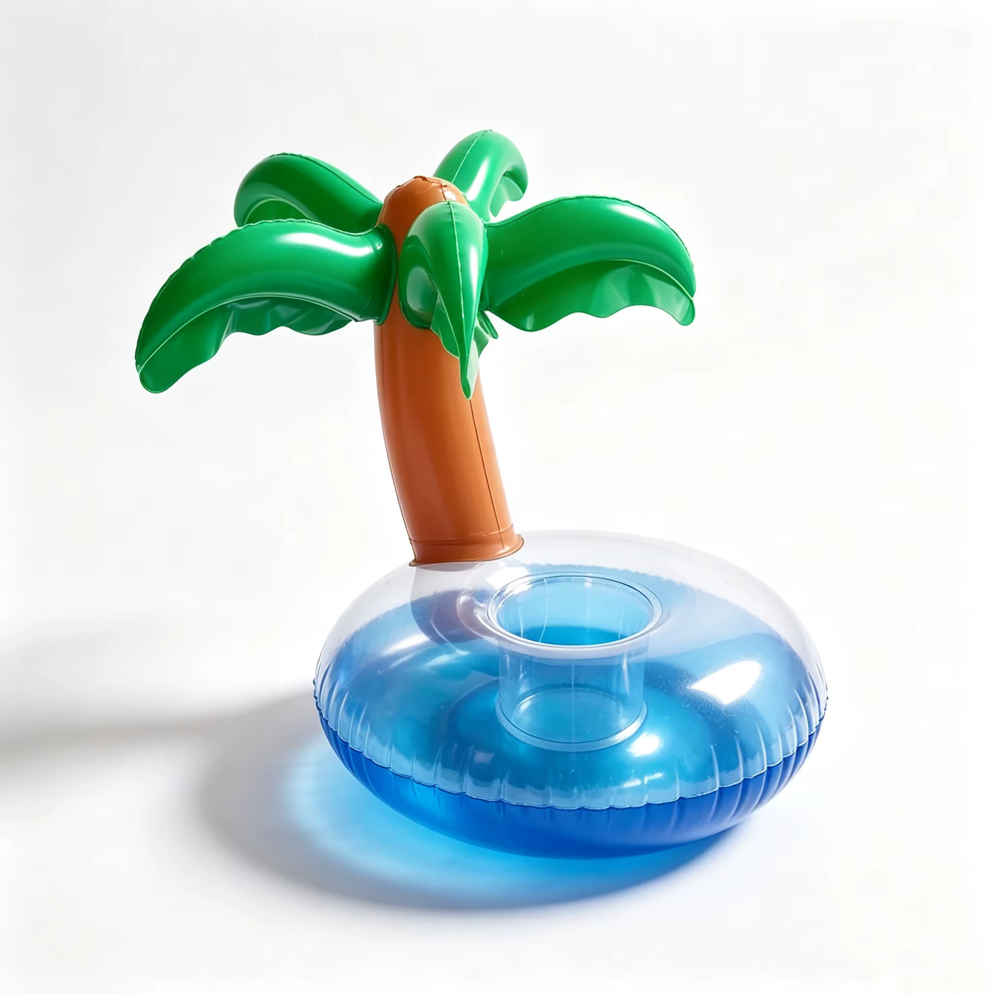 Porte-gobelet flottant gonflable en forme de palmier, flotteur pour boissons, pour piscine, plage, fête d'été, jouet aquatique d'extérieur
