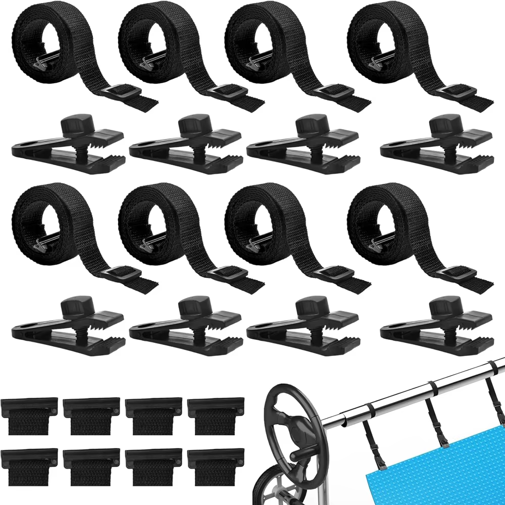 Kit d'attaches pour enrouleur de bâche solaire de piscine 36/30/24/18 pièces