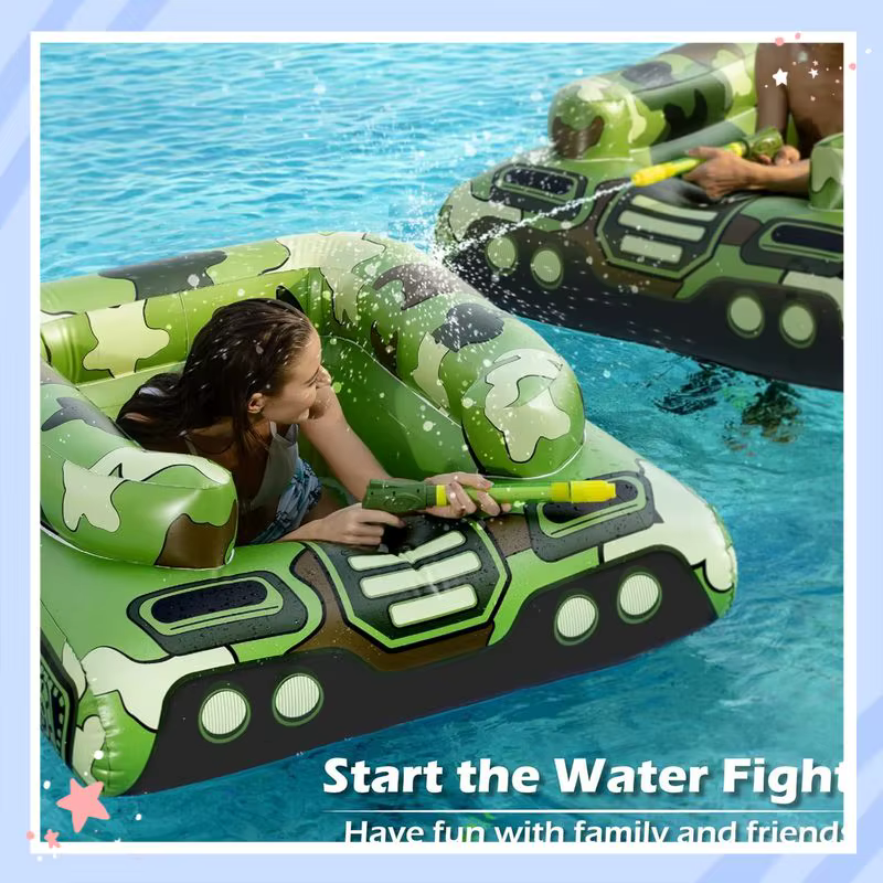 Bouée gonflable de tir aquatique camouflage avec siège coussiné résistant aux déchirures pour adultes