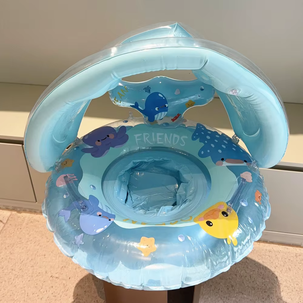 1 pièce gonflable Bouée de piscine avec pare-soleil détachable